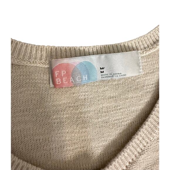 Free People Beach - Cream Miles of Henley Maxi Dress Natural Sweater, Medium - Picture 4 of 7